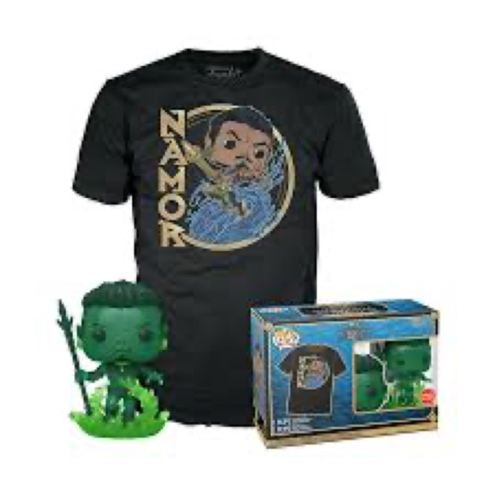 FUNKO POP GAMESTOP EXCLUSIVE & TEE (L) BLACK PANTHER WAKANDA FOREVER NAMOR